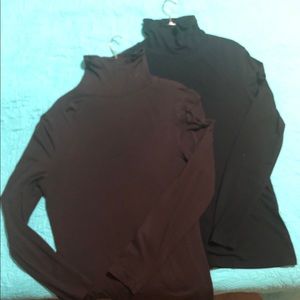 BUNDLE! Two turtlenecks. One black one dark brown.